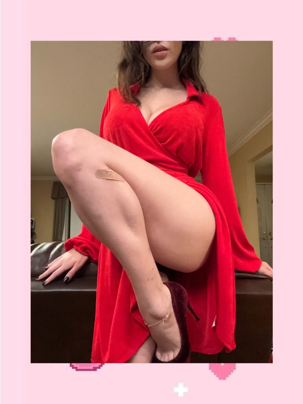 Red Velvet Wrap Robe - Women's Intimates - Picture 3 of 3